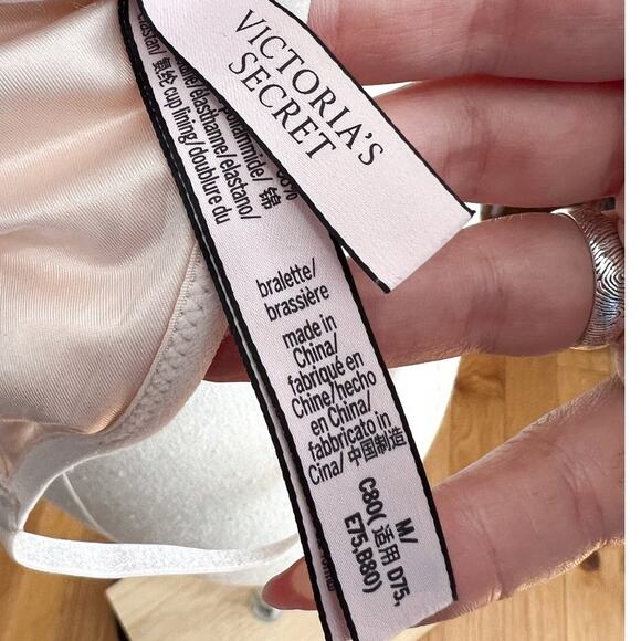 Victoria's Secret Pink Triangle Bralette Medium Sequins No Padding Front Close - Picture 6 of 6